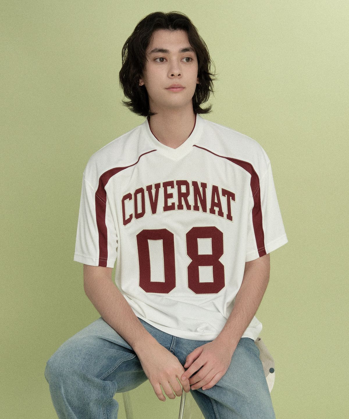 커버낫(COVERNAT) 블록코어 아치 티셔츠 White