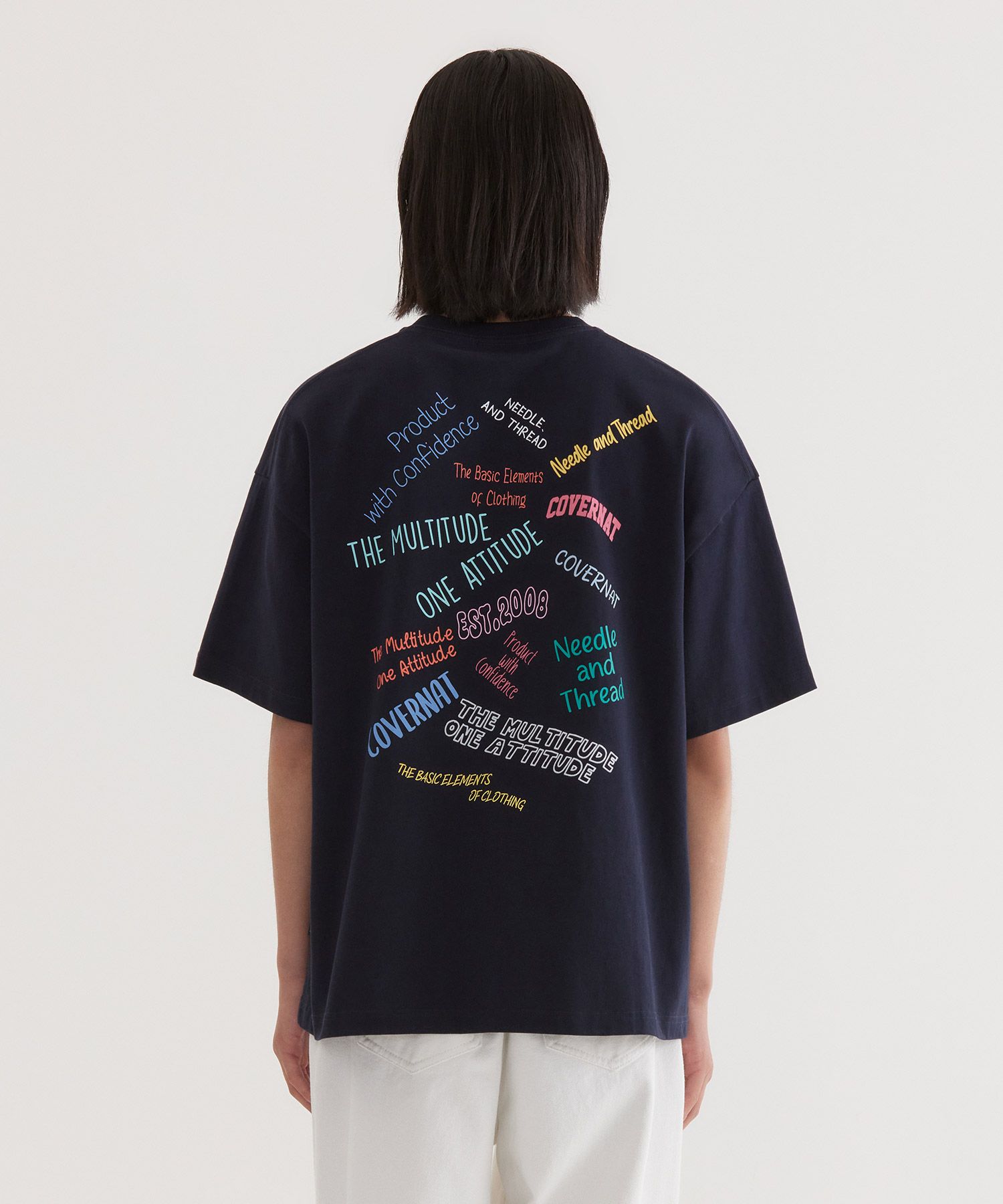 Tシャツ・カットソー COVERNAT Multicolor Logo Graphic T-Shirt Dark Navy MUSINSA | COVERNAT Multicolor Logo Graphic T-Shirt Dark Navy