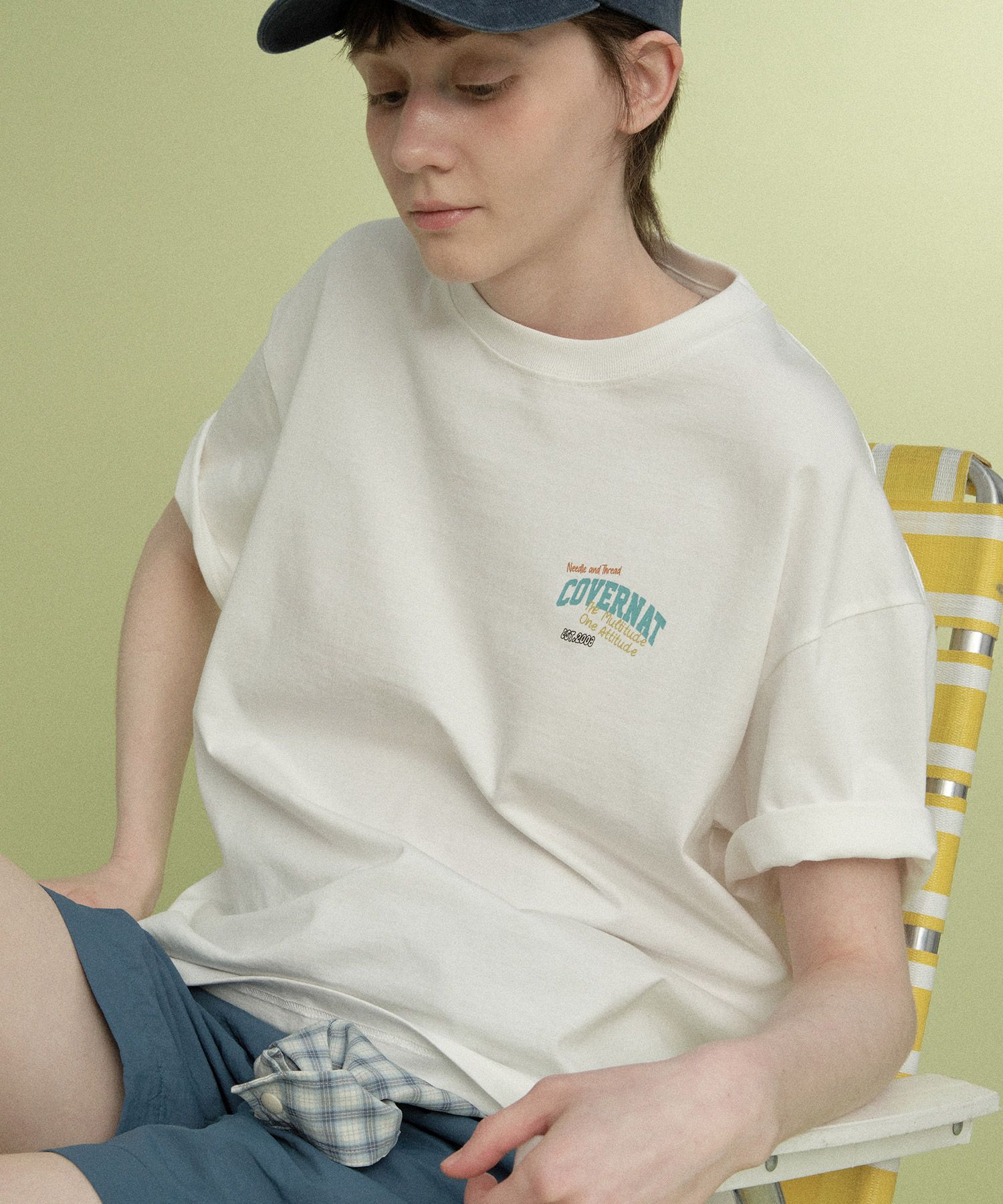 ★COVERNAT★ Multi-typo graphic t-shirt White CO2502ST52WH Multi Color Logo Graphic T-Shirt White - Covernat | 60