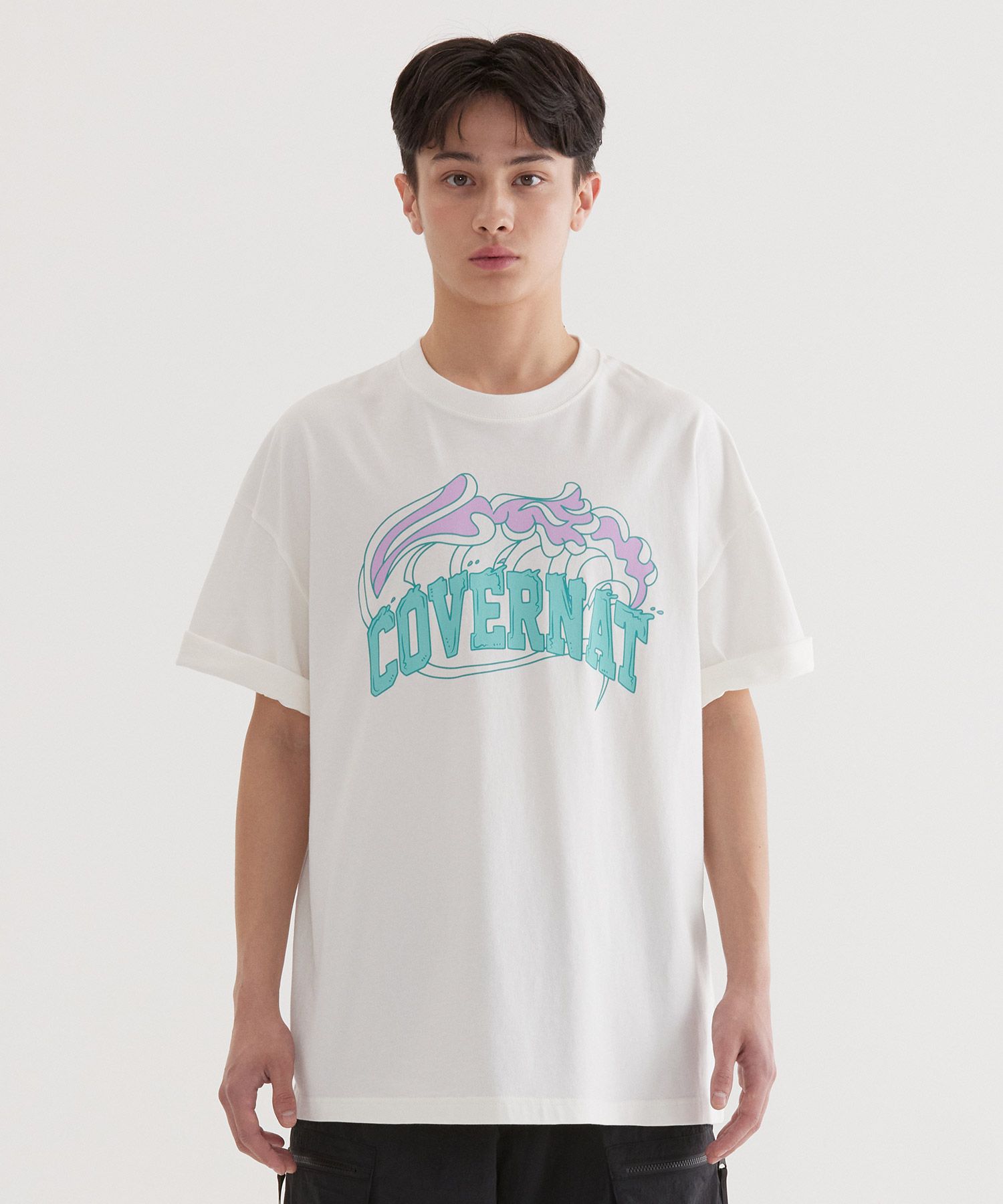 COVERNATのWave Graphic T-Shirt 全2色 MUSINSA | COVERNAT Wave Graphic T-Shirt White