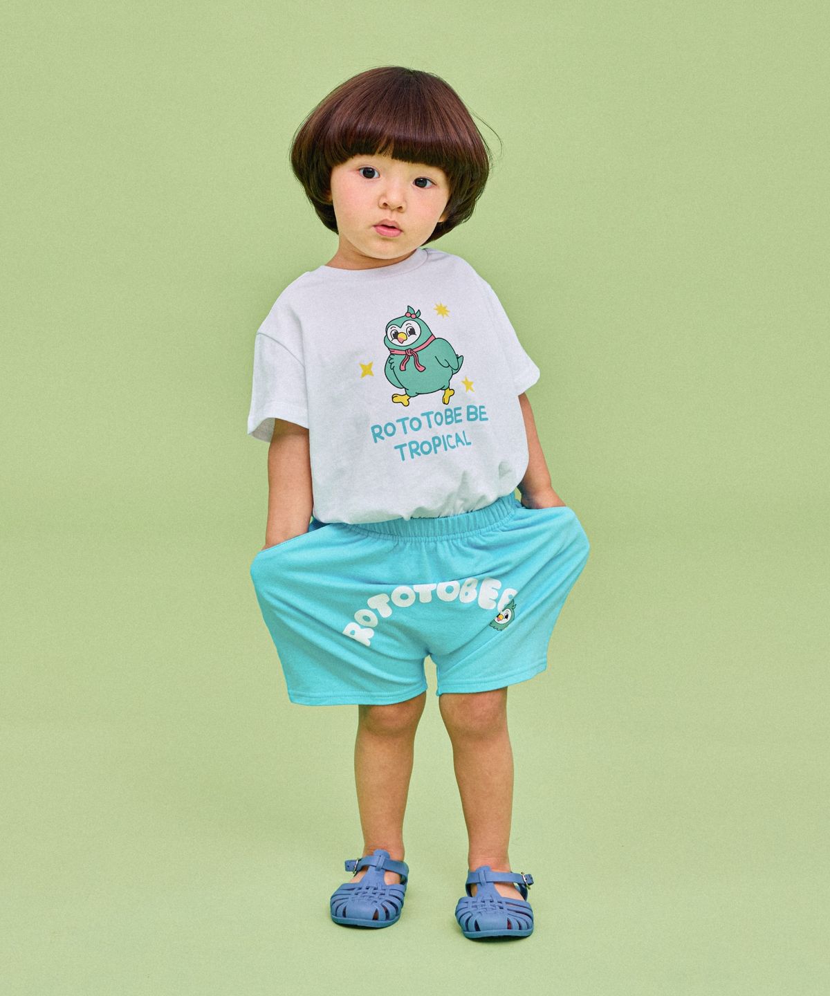 로토토베베(ROTOTOBEBE) 트로피컬로고나염셋업 화이트