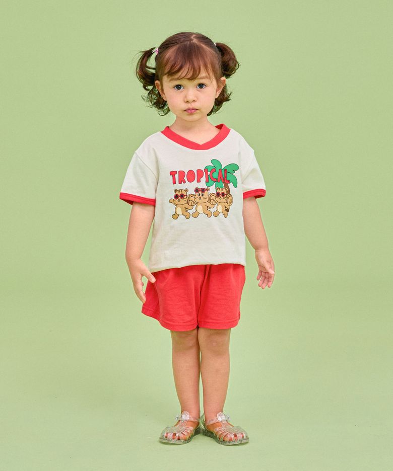 트로피컬브이넥셋업 레드