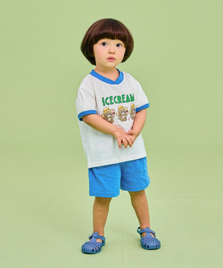 트로피컬브이넥셋업 블루