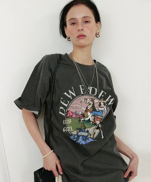 오버핏 카우 탑_그레이