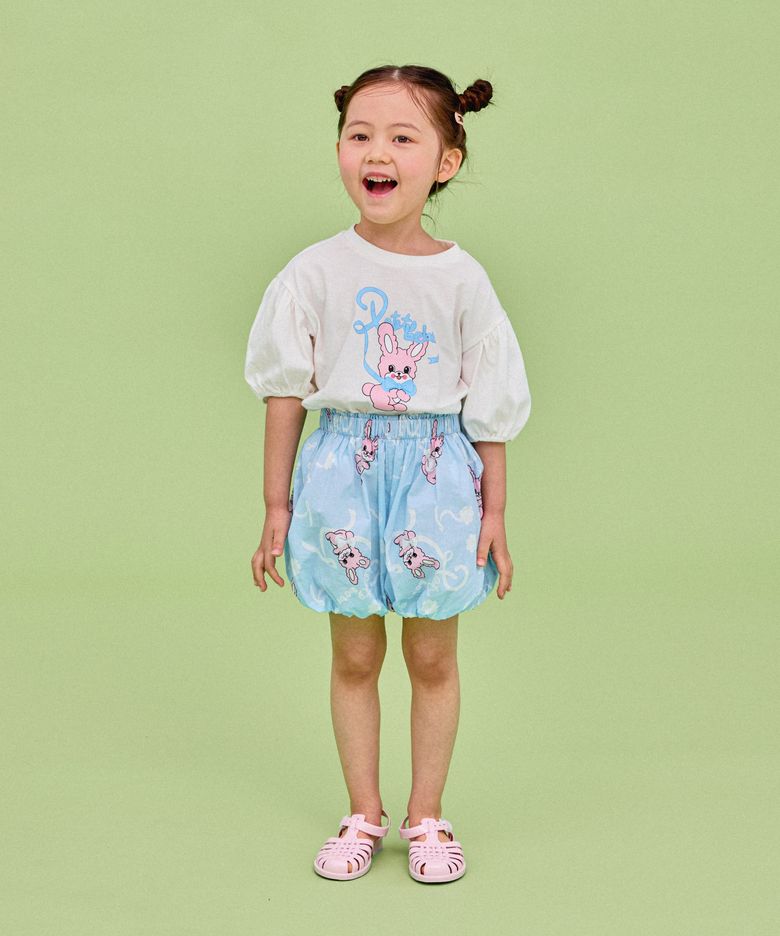 트로피컬퍼프티셔츠 화이트