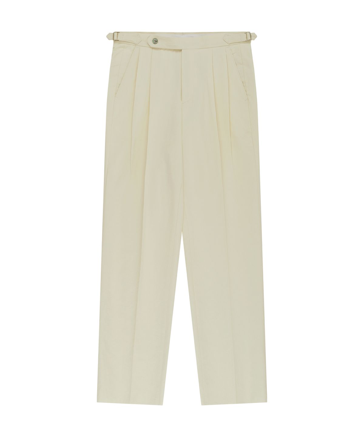 벨리프(BELLIEF) Linen / Cotton Double Pleats relaxed Chino Pants (Ecru)