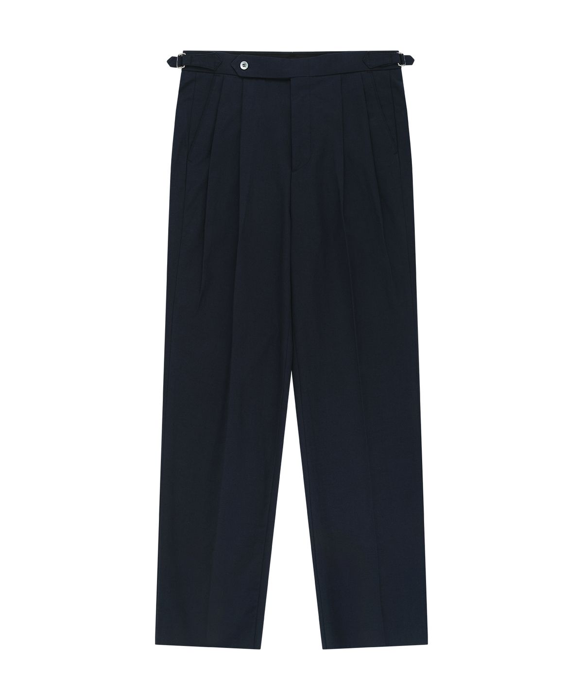 벨리프(BELLIEF) Linen / Cotton Double Pleats relaxed Chino Pants (Navy)