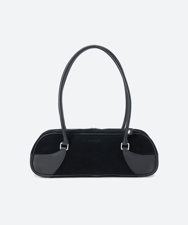 Suede Large Bowling Bag / Black