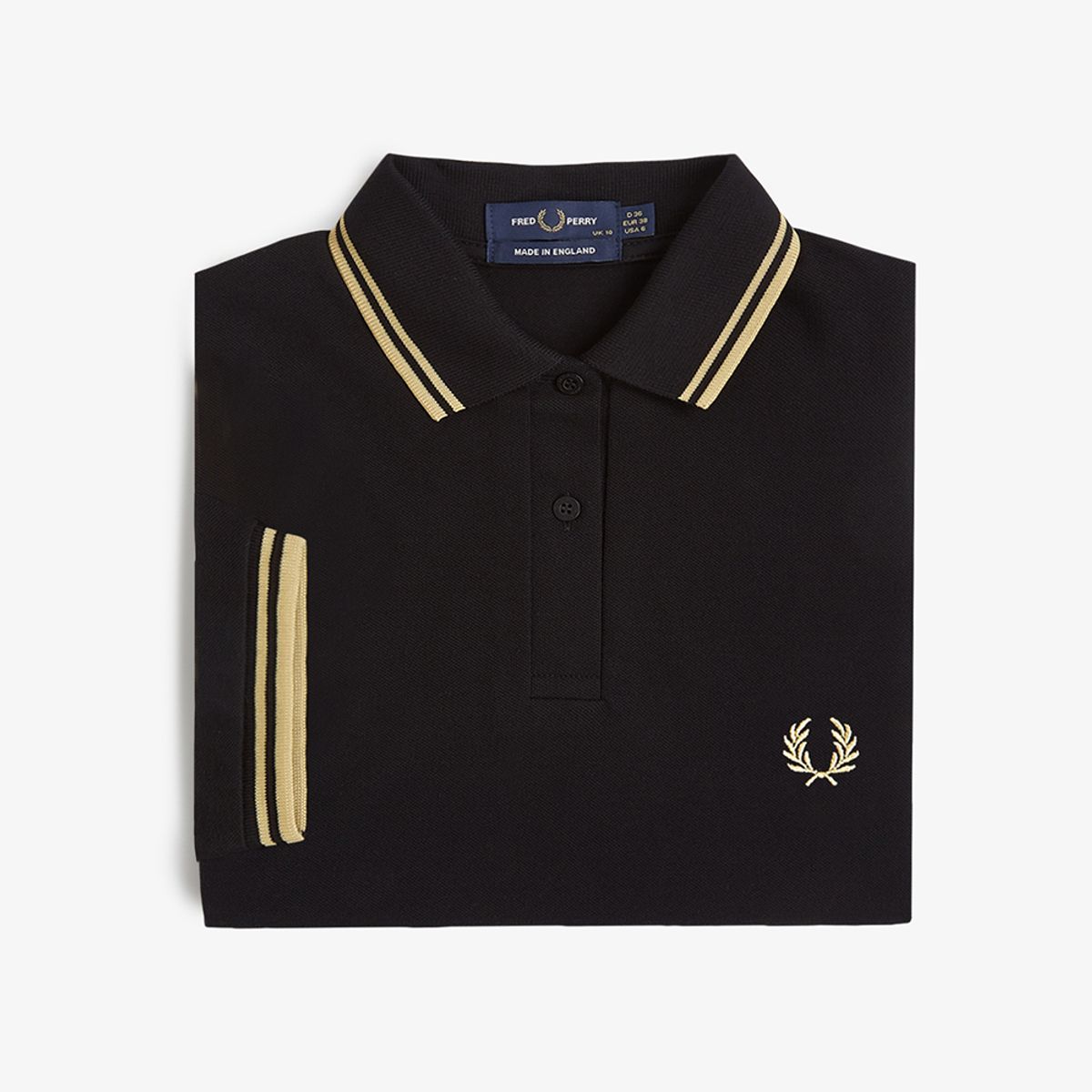프레드페리(FRED PERRY) [G12] 여성 트윈 팁 프레드페리 셔츠 - 블랙/샴페인 G12-157 Made In England