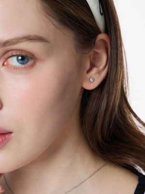 쁘띠 하트 큐빅 이어링