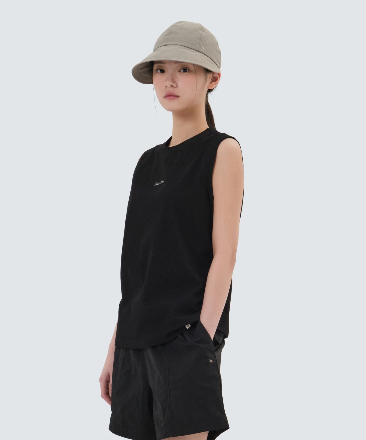 스노우피크 어패럴(SNOWPEAK APPAREL) 골지 여성 슬리브리스 (S25MWFST39) Black
