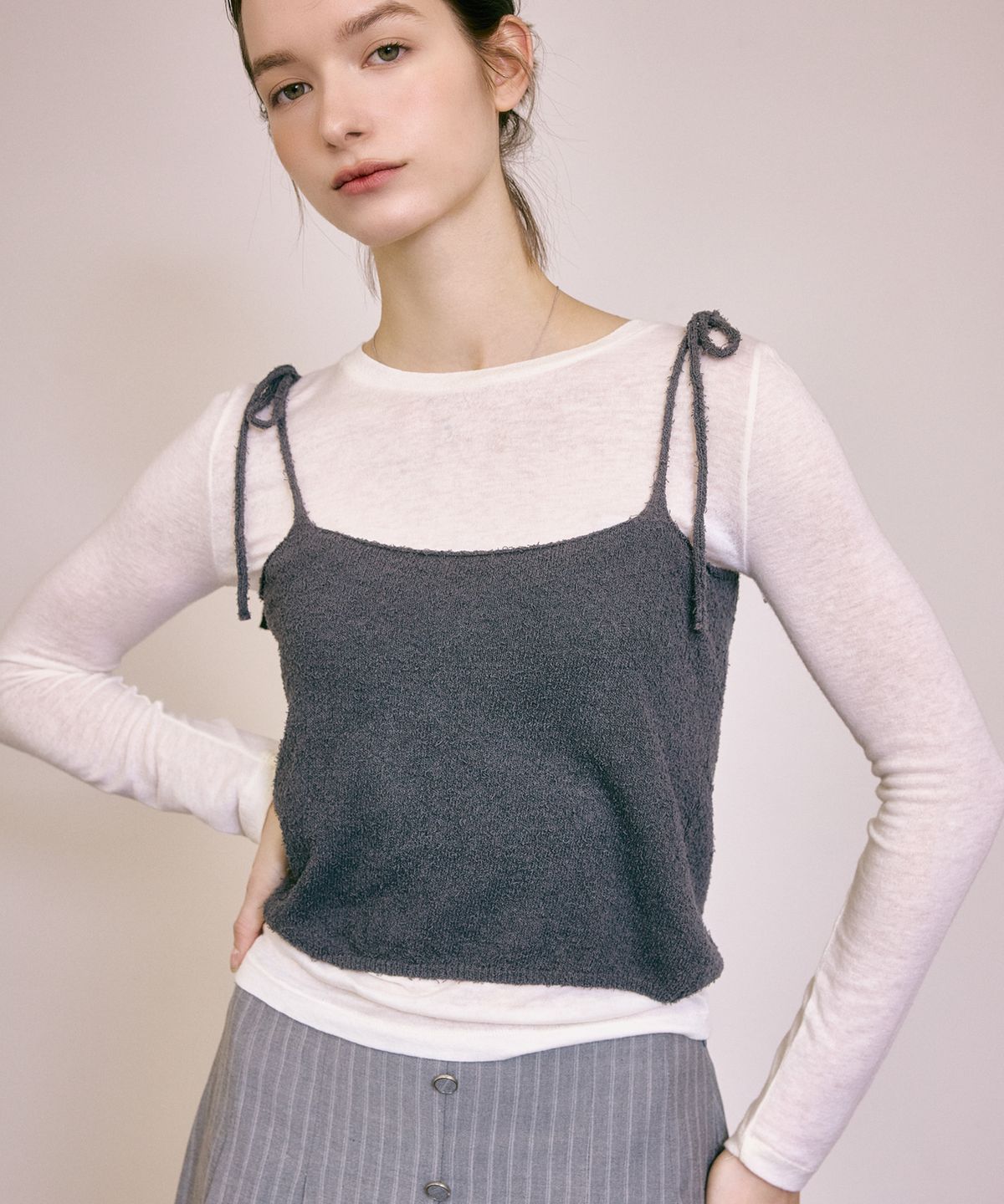 포베레(FOVERE) Madel sleeveless Knit_Charcoal