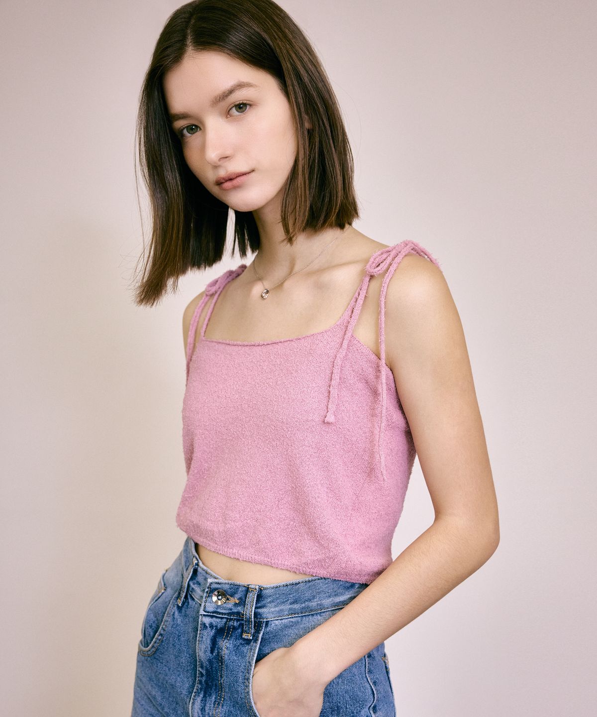 포베레(FOVERE) Madel sleeveless Knit_pink