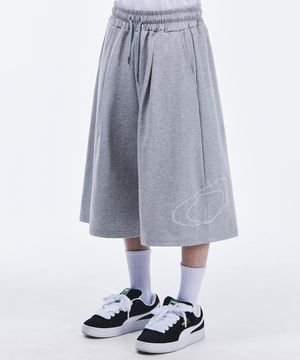 사이드 빅 로고 버뮤다 스웨트 쇼츠[그레이]