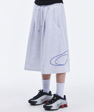 사이드 빅 로고 버뮤다 스웨트 쇼츠[라이트그레이]