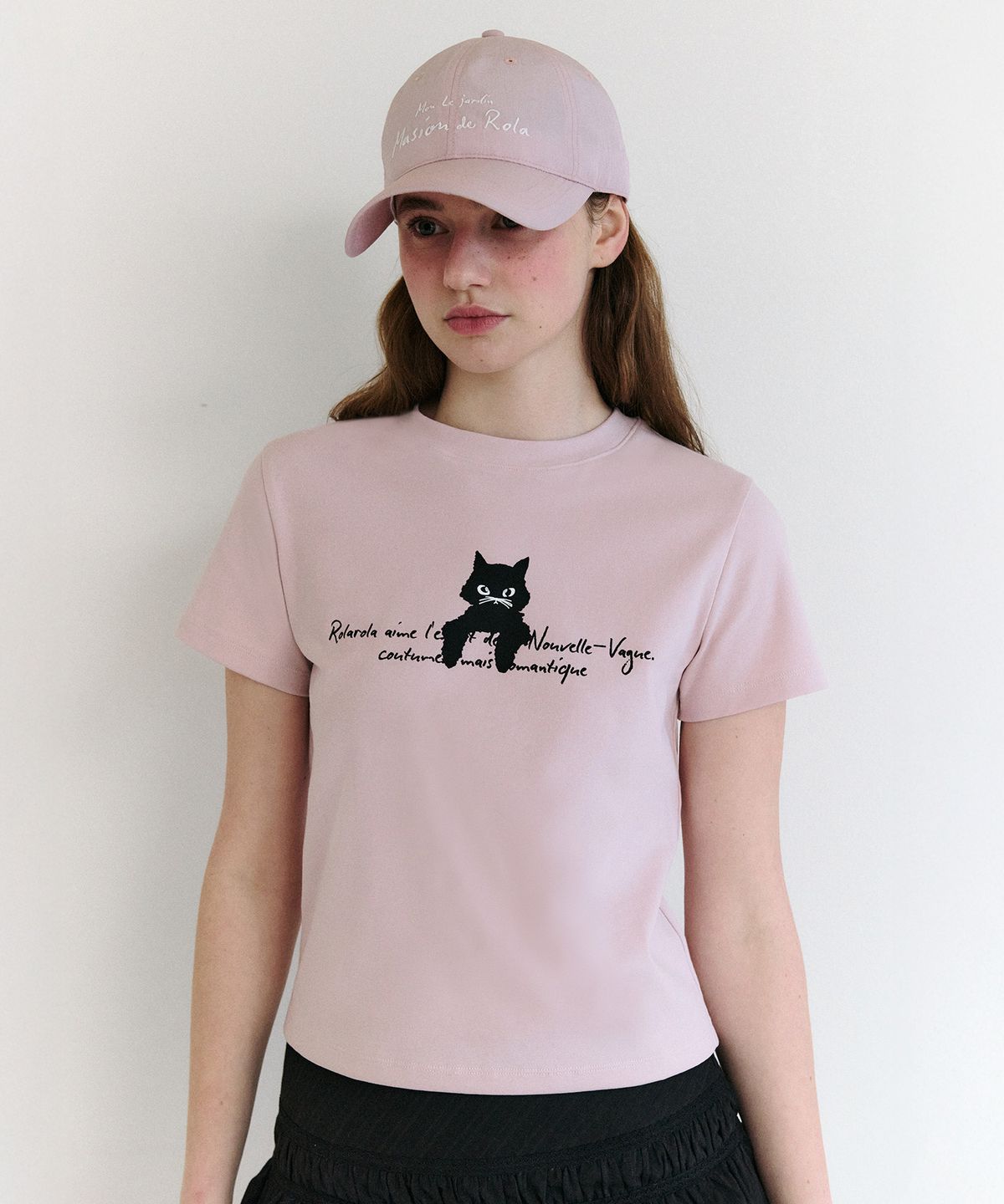 로라로라(ROLAROLA) ROLA CAT FRIENDS T-SHIRT PINK