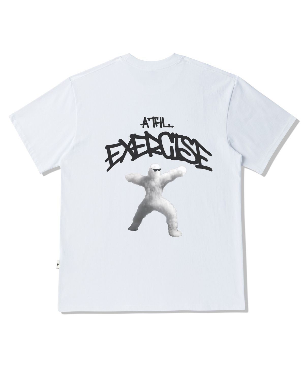 엑서사이즈(EXERCISE) BACK  ATHLETIC CLOUD T-SHIRT_WHITE/BLACK