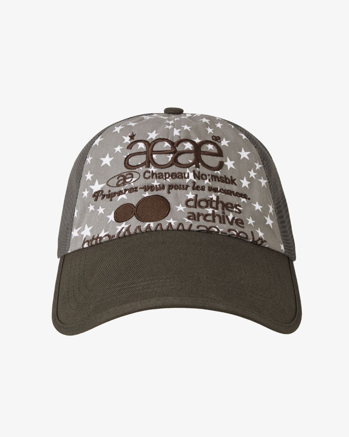 에이이에이이(AEAE) WEB LOGO STAR MESH CAP [GREY]