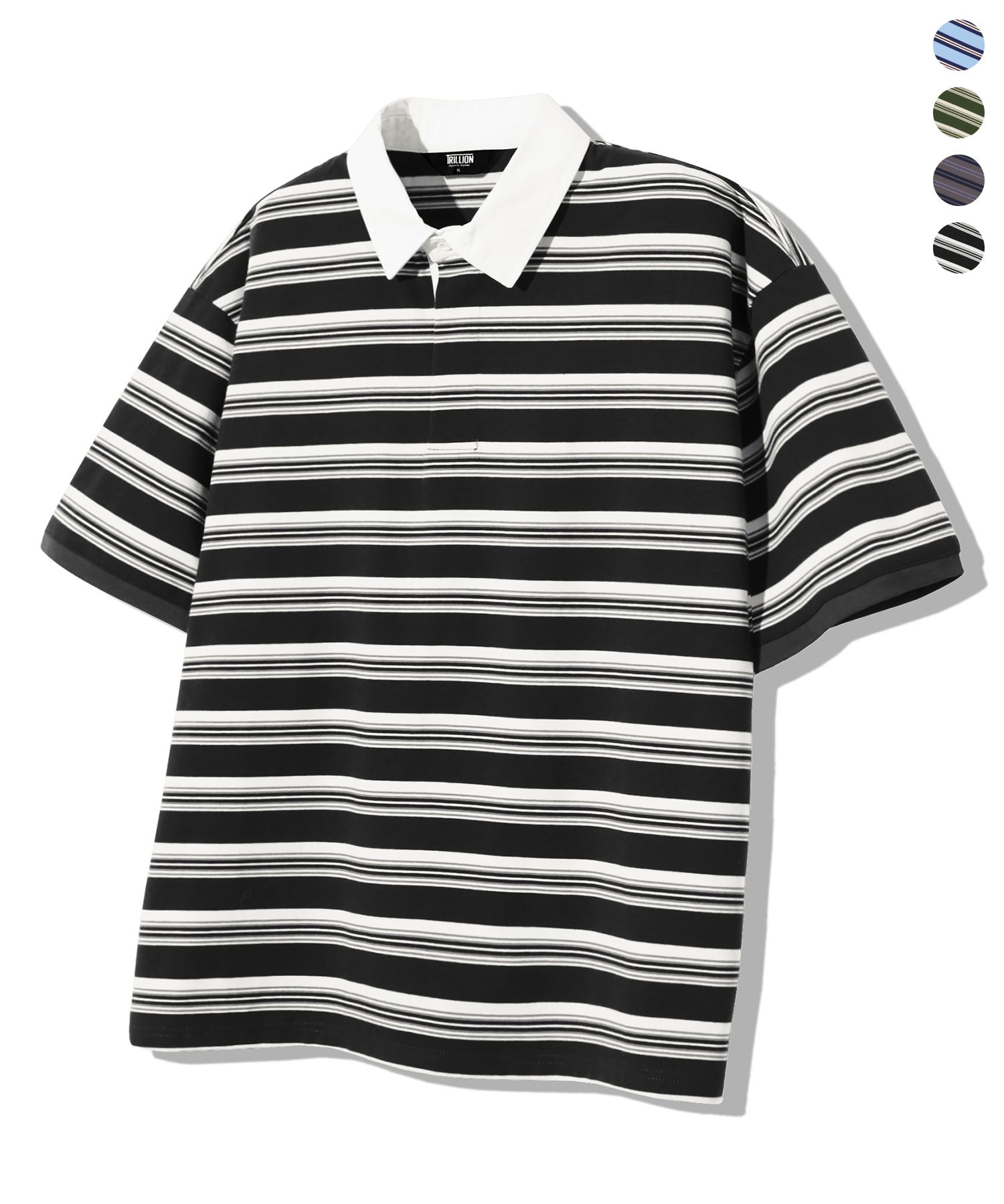 ★TRILLION★2025SS★Stripe Rugby Overfit Polo Shirt★3色 MUSINSA | TRILLION Stripe rugby overfit pique polo short