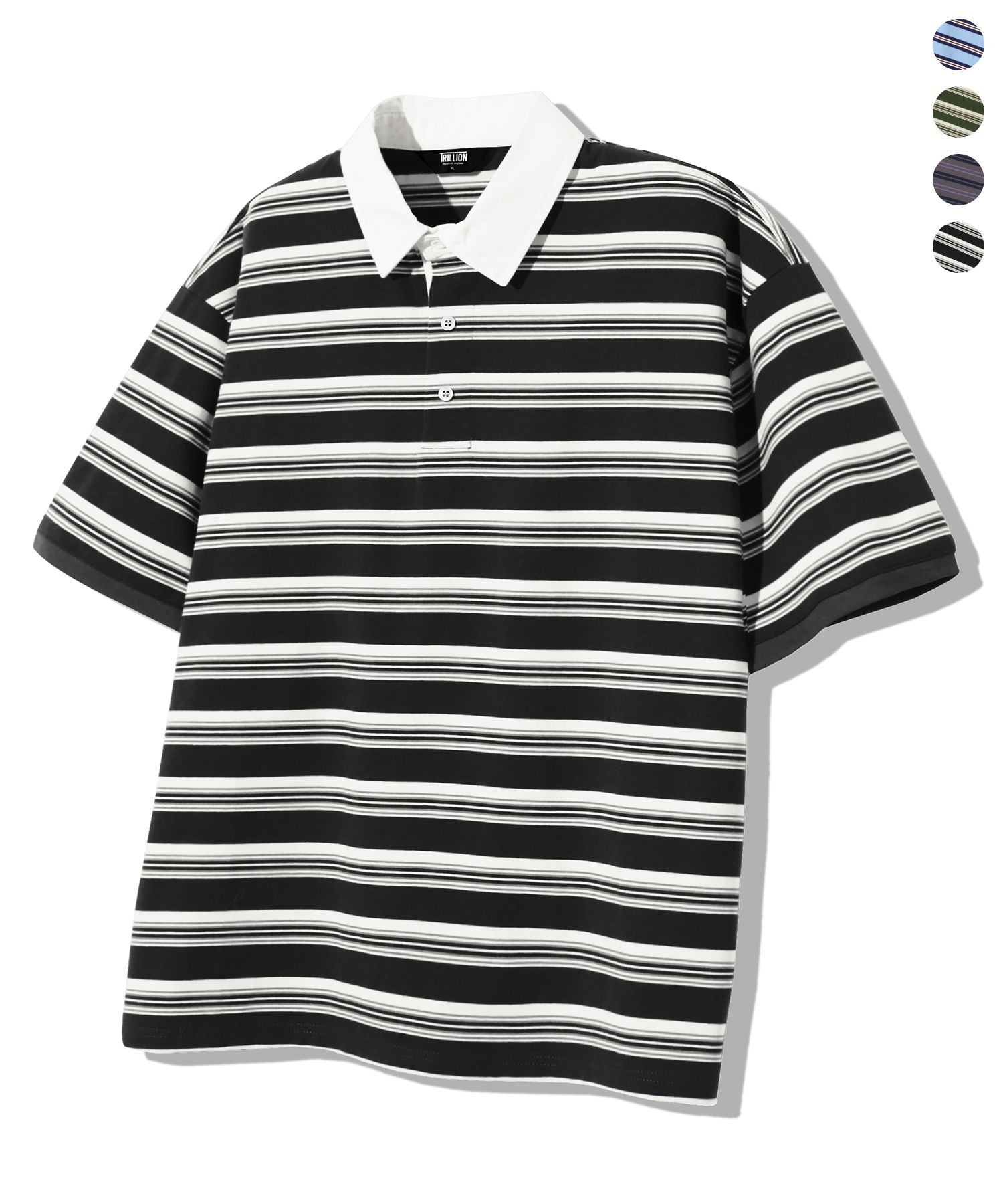 ★TRILLION★2025SS★Stripe Rugby Overfit Polo Shirt★3色 MUSINSA | TRILLION Stripe rugby overfit pique polo short