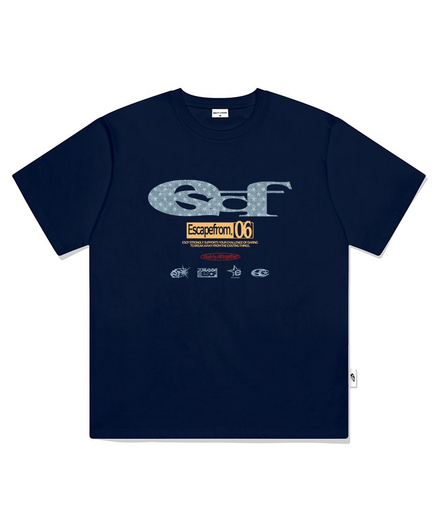 Tシャツ・カットソー ESCAPEFROM STARDENIM ESCF LOGO COLLAGE PRINT OVERFIT T-shirt MUSINSA | ESCAPEFROM Star Denim ESCF Logo Collage Print