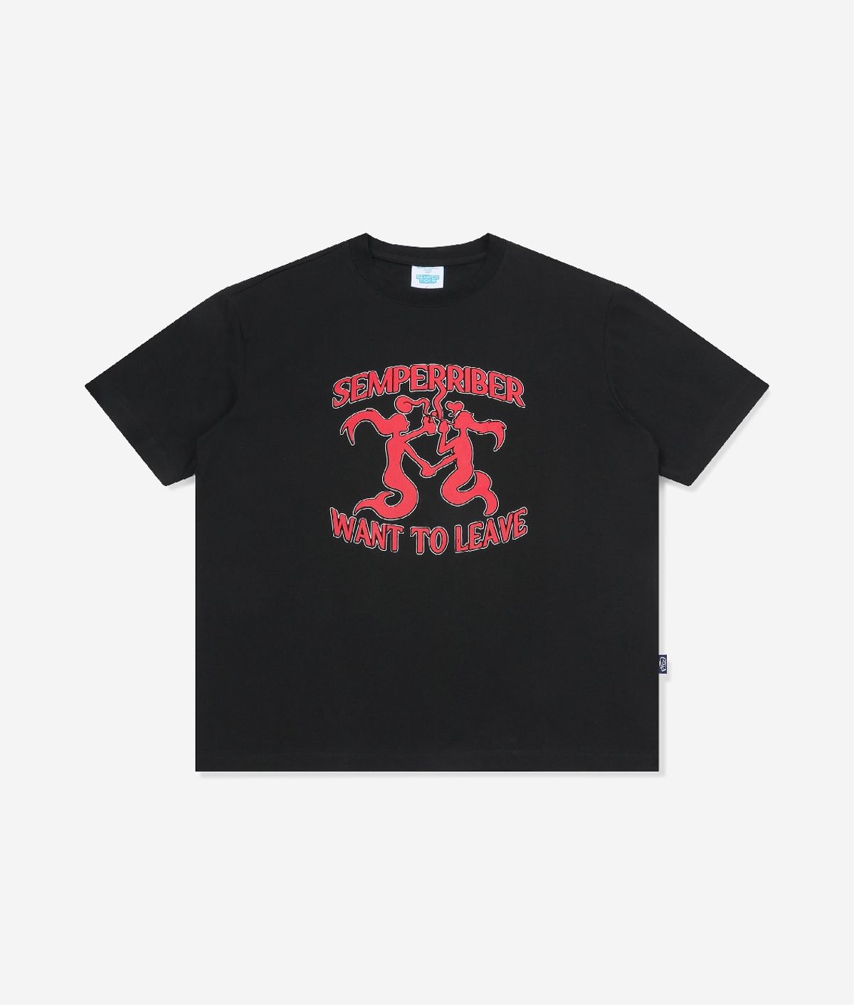 셈퍼리버(SEMPERRIBER) SMOKING MERMAID LAEO TEE (BLACK)