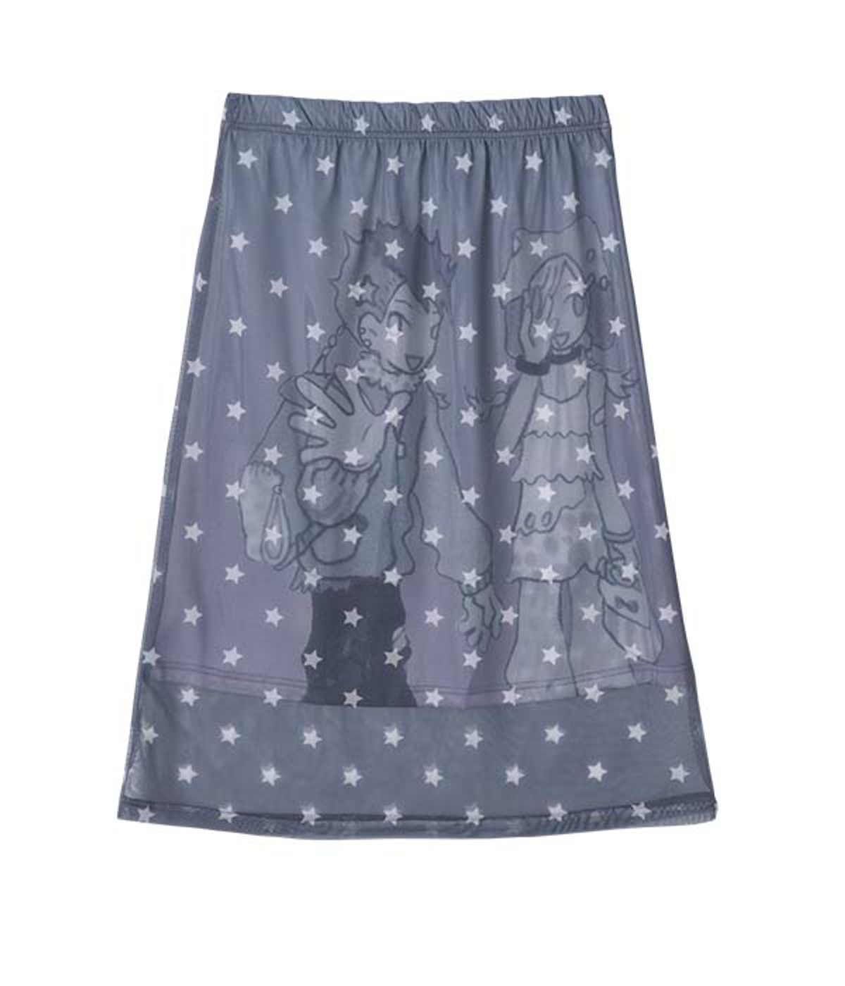 유쓰배쓰(YOUTHBATH) YB x Oliwa Star Print Mesh Graphic Skirt