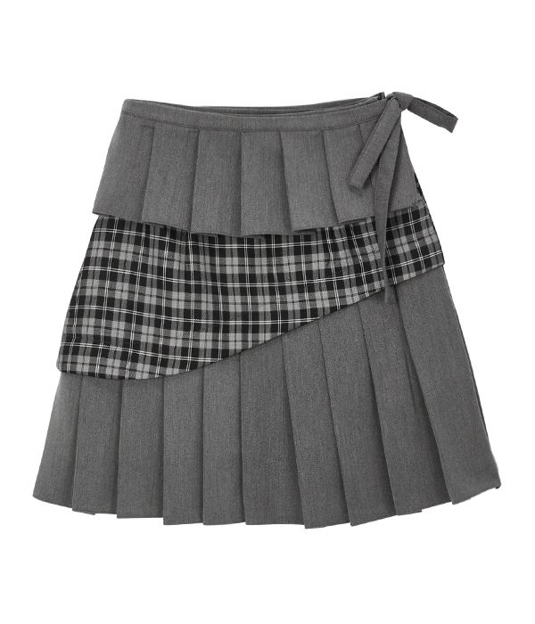 YOUTHBATH★コラボ★YB x Oliwa Checkered Pleated Wrap Skirt MUSINSA | YOUTHBATH YB x Oliwa Checkered Pleated Wrap Skirt
