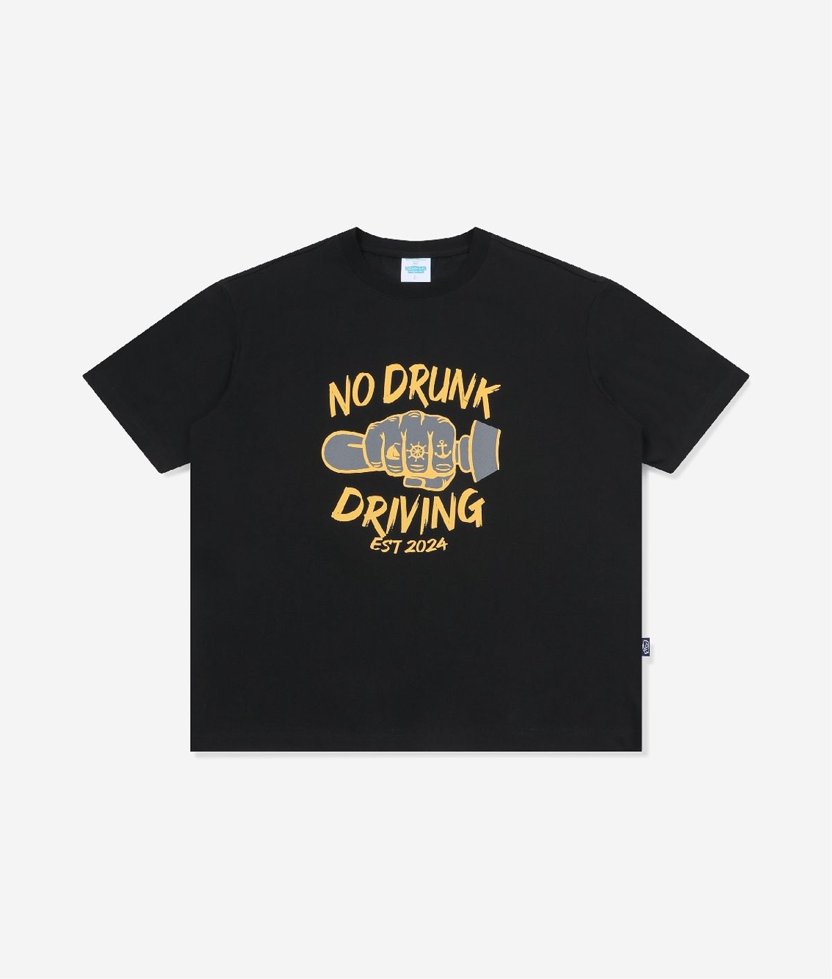 셈퍼리버(SEMPERRIBER) TATTOOED HANDS DRIVING STEERING TEE (BLACK)