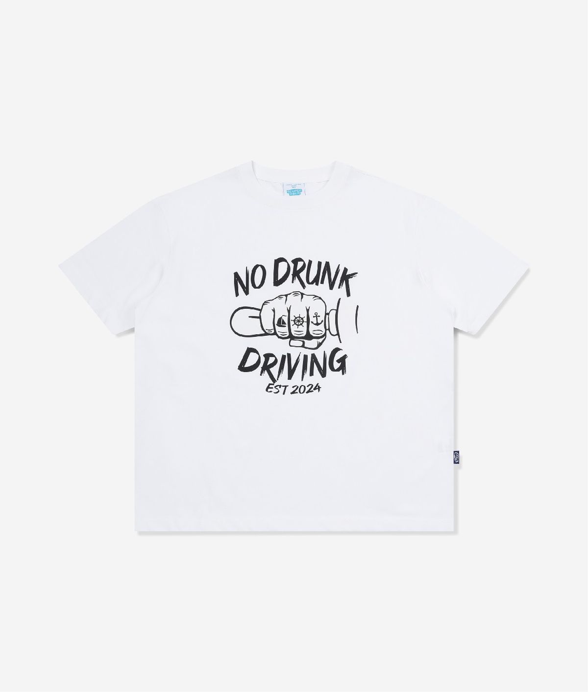 셈퍼리버(SEMPERRIBER) TATTOOED HANDS DRIVING STEERING TEE (WHITE)