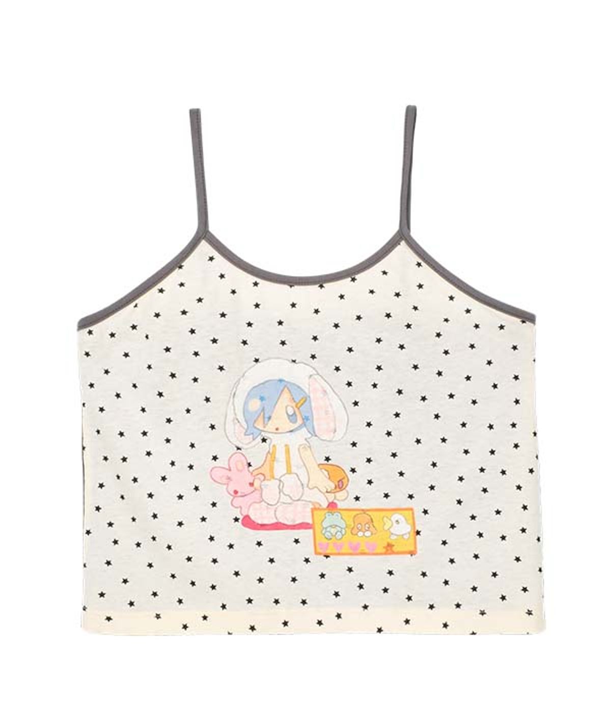 유쓰배쓰(YOUTHBATH) YB x Oliwa Star Graphic Shirred Back Cami_cream