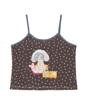 YB x Oliwa Star Graphic Shirred Back Cami_charcoal