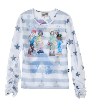 YB x Oliwa Mesh Graphic Stripe Top