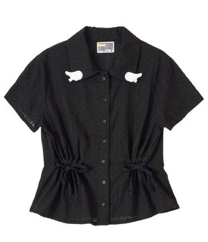 YB x Oliwa Wing Pin Tie Waist Shirt_black