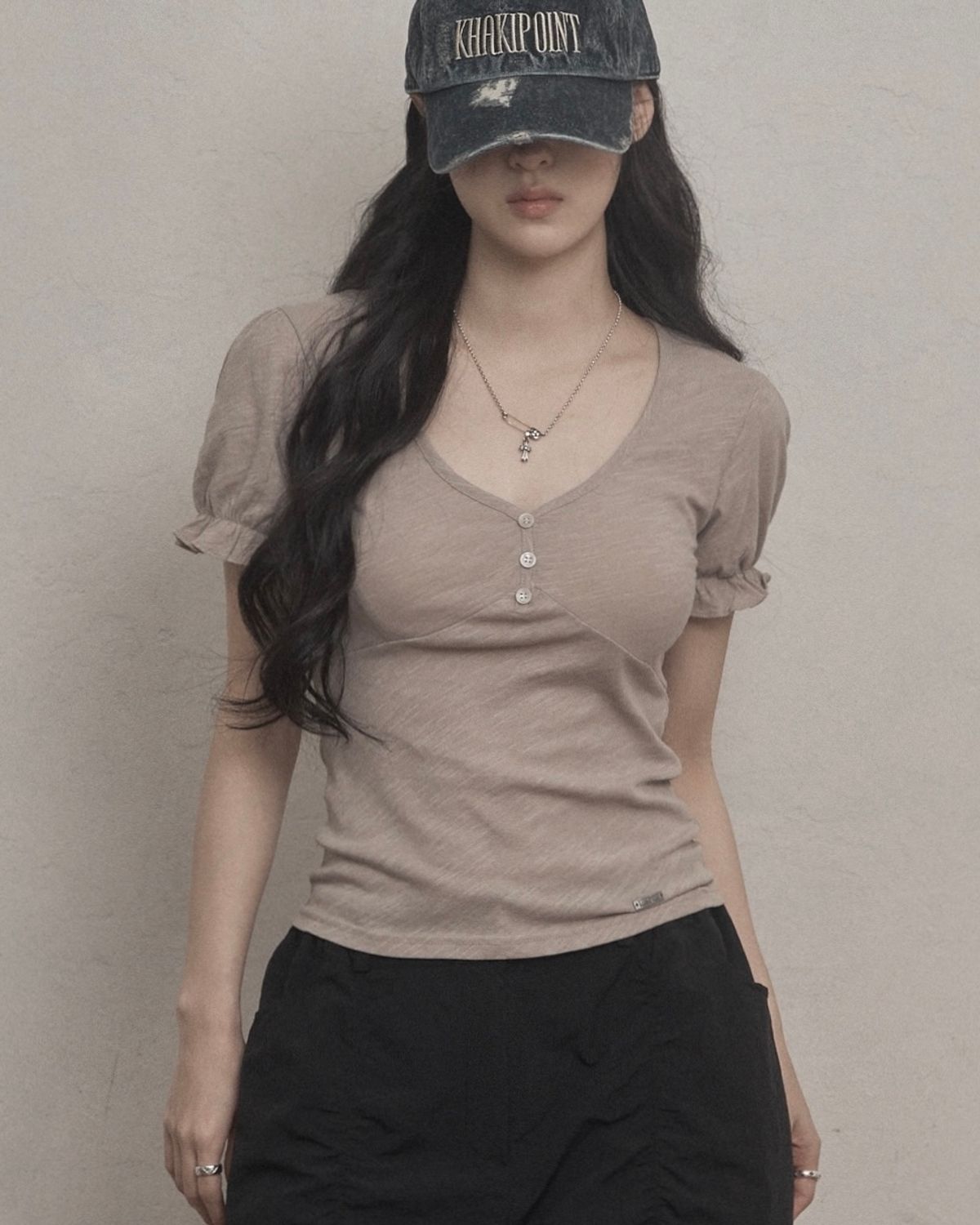 카키포인트(KHAKIPOINT) Puff Slub T-shirt (beige)