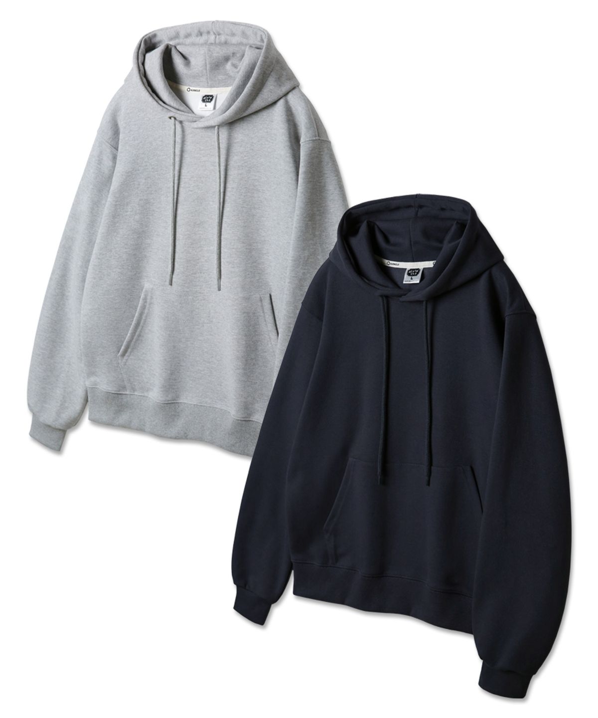앨빈클로(ALVINCLO) [SET] 레귤러핏 무지 후드티 2종 세트