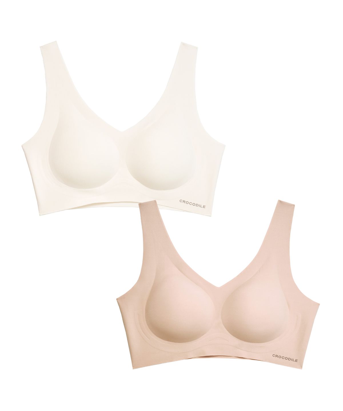 크로커다일 이너웨어(CROCODILE INNERWEAR) [2PACK] 소프트 쿨 인견쉘론 패드일체형 V넥 브라