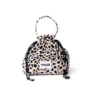 LEOPARD STRING POUCH BAG BEIGE