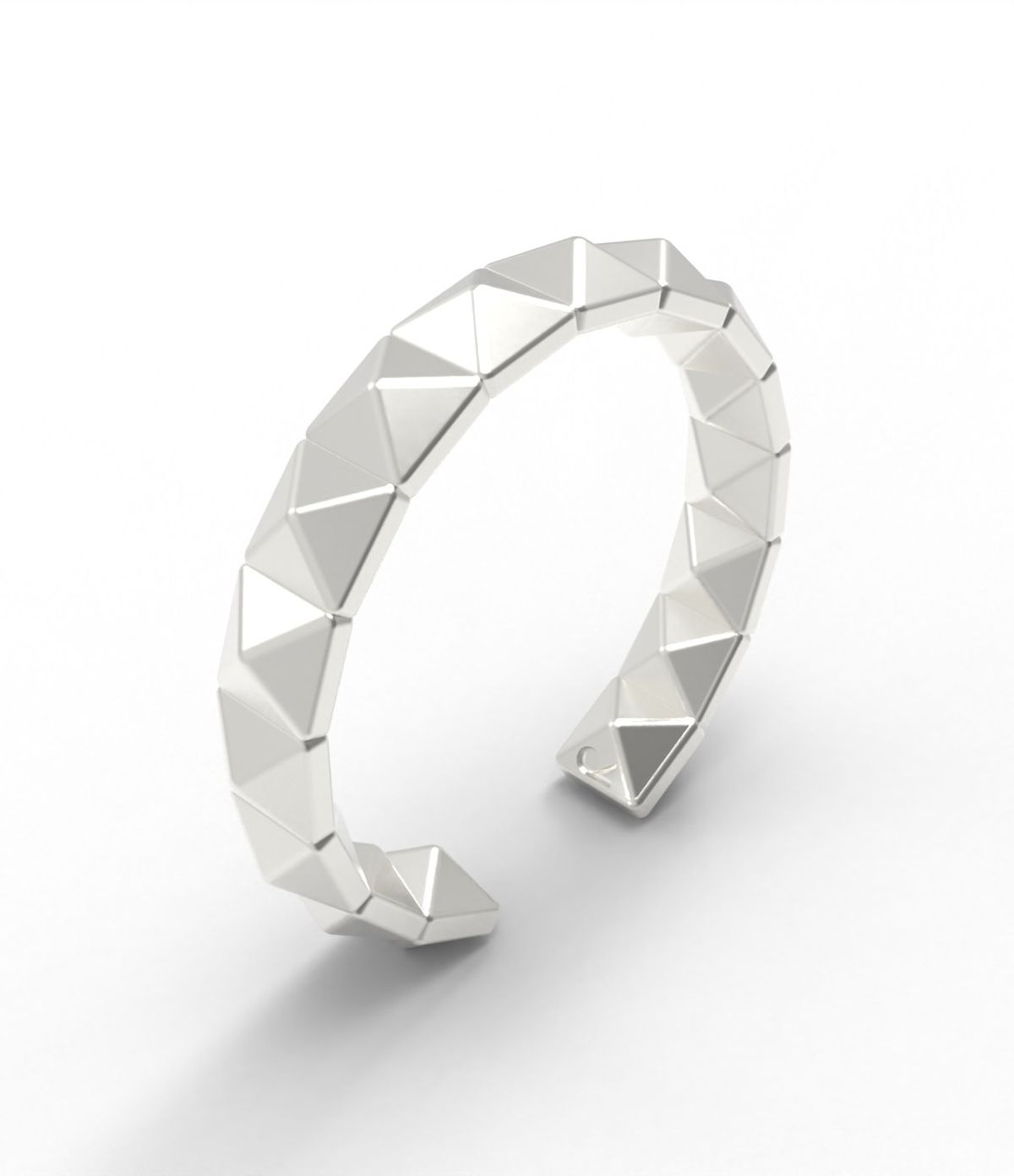 르네오브제(RENEOBJET) MOD  DUAL PYRAMIDS EARCUFF  [STERLING SILVER] 실버 925 포인트 이어커프 실버 귀걸이
