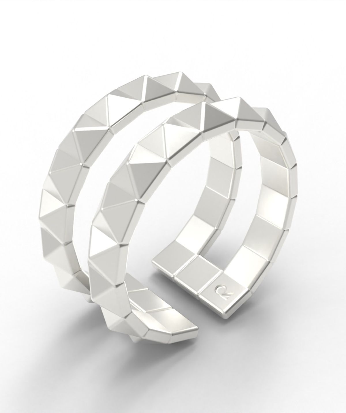 르네오브제(RENEOBJET) MOD  DOUBLE LINE OPEN RING [STERLING SILVER] 피라미드 오픈링 925 실버 포인트 반지