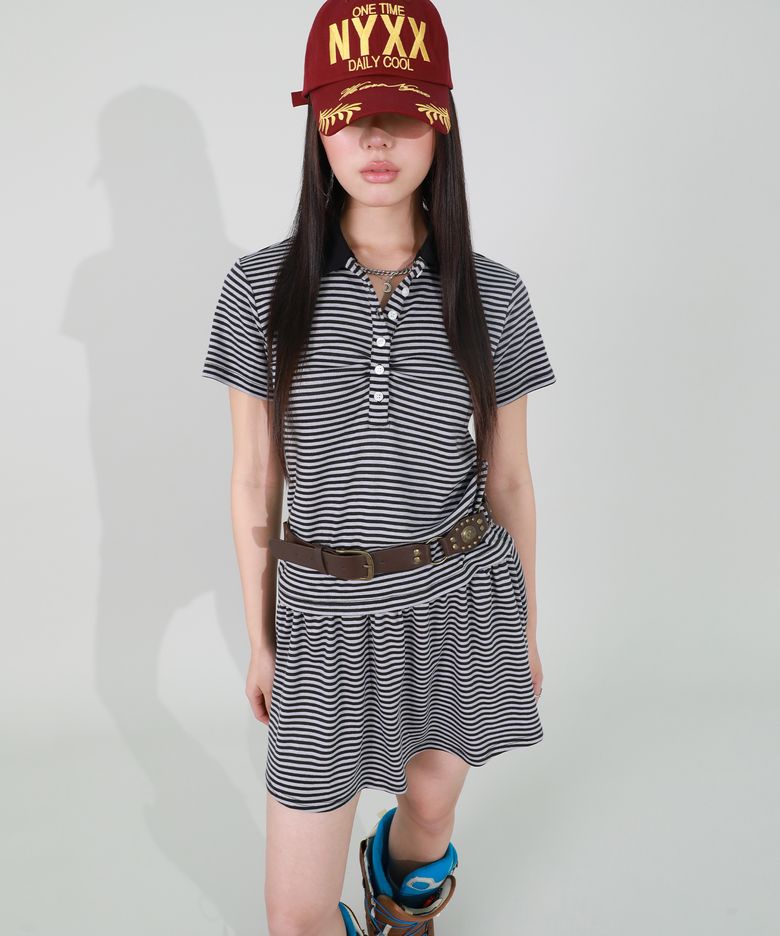 STRIPE FRILL MINI SKIRT LIGHT PURPLE