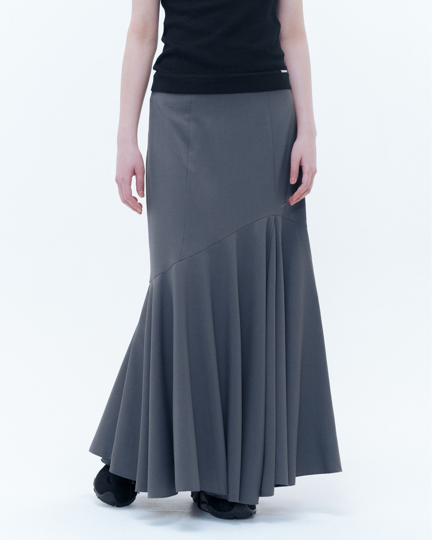 ★ MISEKI SEOUL★ Flare long skirt CHARCOAL MSK252SK06CH MUSINSA | MISEKI SEOUL Flare long skirt CHARCOAL
