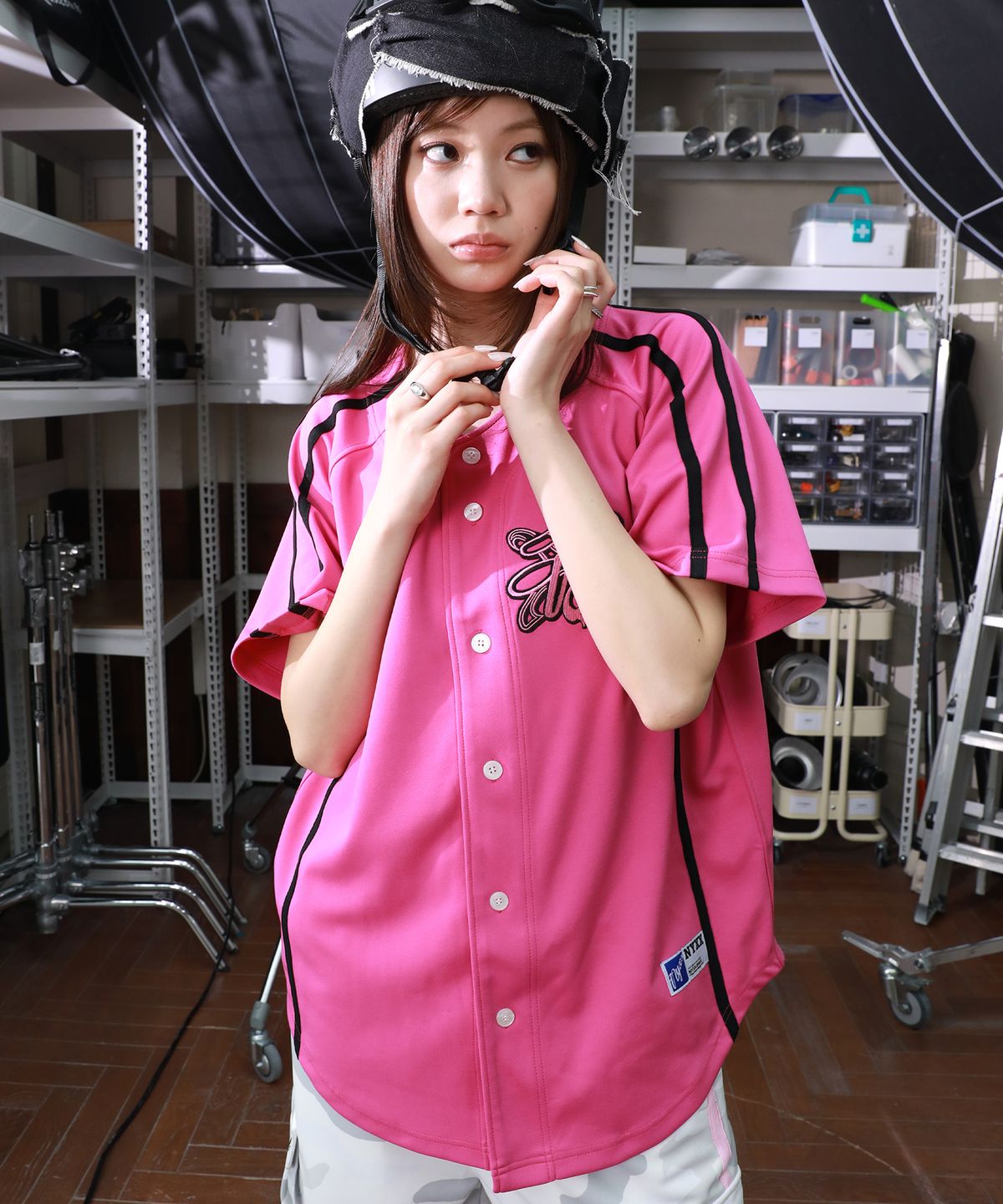 엔와이엑스엑스(NYXX) TOUGH BEAR BASEBALL JESEY PINK