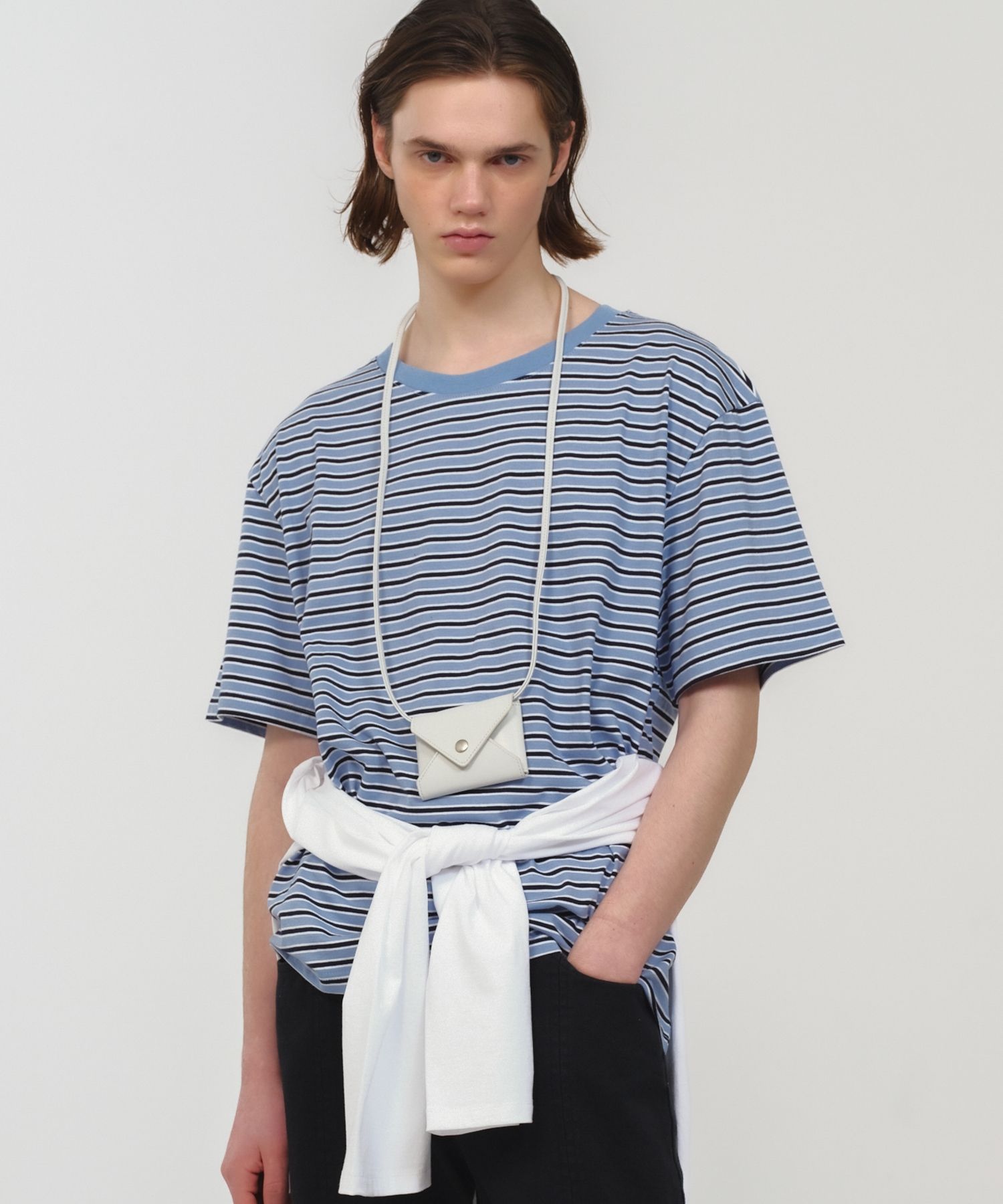 MOONSUN ♥ UNISEX, Stripe Oversized T-Shirt MUSINSA | MOONSUN UNISEX, Stripe Oversized T-Shirt / Sky Blue