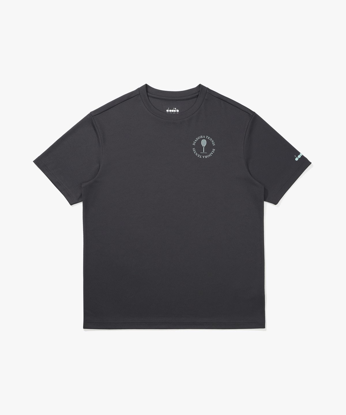 디아도라(diadora) 라켓 그래픽 메쉬 반팔 티셔츠 CHARCOAL GREY