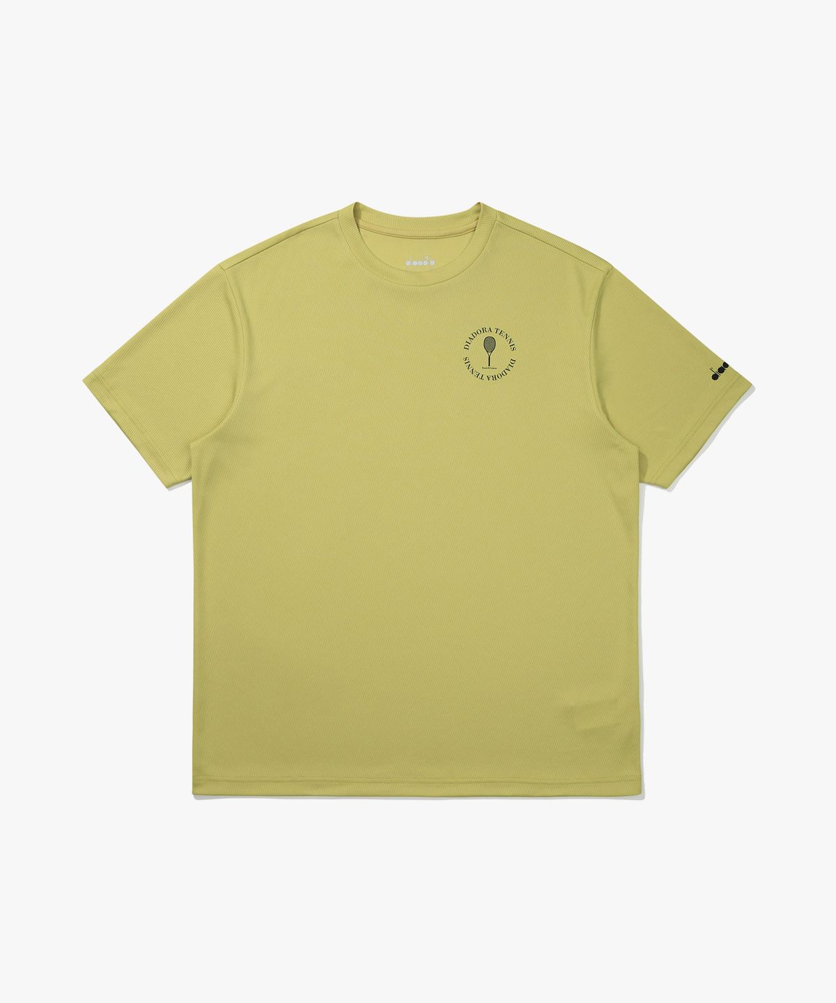 디아도라(diadora) 라켓 그래픽 메쉬 반팔 티셔츠 YELLOW