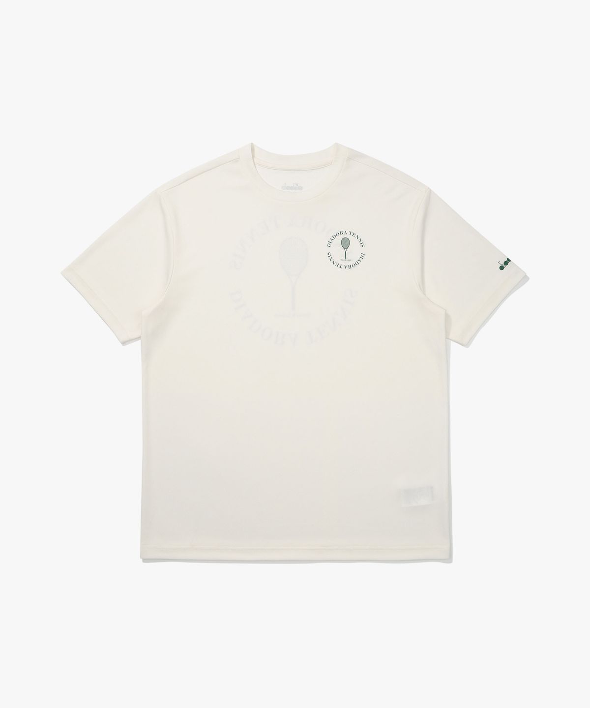 디아도라(diadora) 라켓 그래픽 메쉬 반팔 티셔츠 OFF WHITE