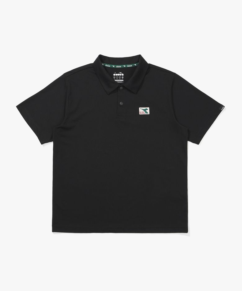 AIRTEX 카라 반팔 티셔츠 BLACK