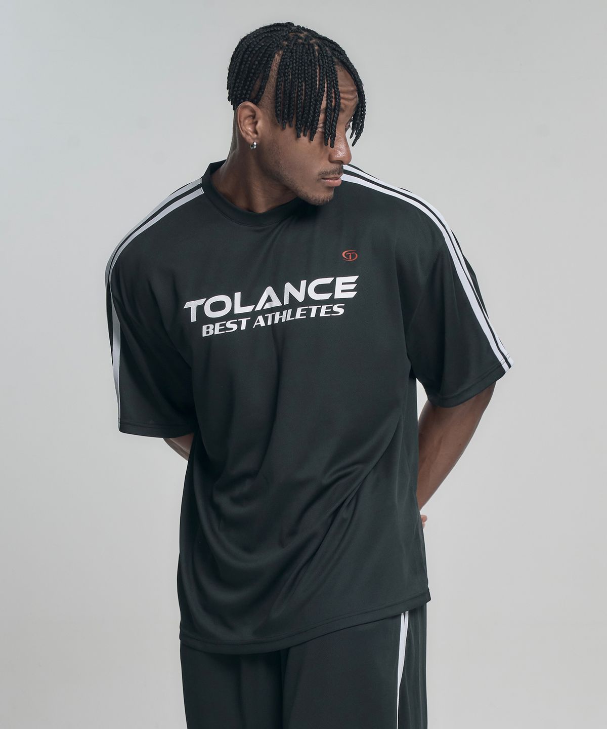 토런스(TOLANCE) 매쉬 퓨어 컴포트 숏 슬리브 - Black