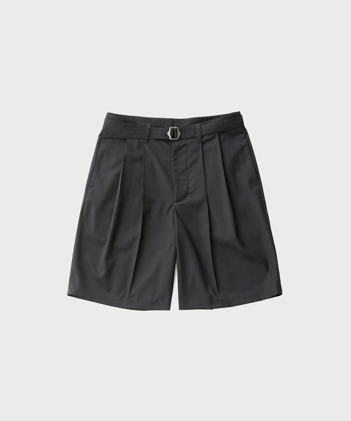 어나더 오피스(ANOTHER OFFICE) Hemingway Belted Shorts (Graphite)